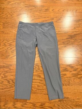 Eileen Fisher Washable Flex Ponte Slim Fit Ankle Pant Grey Large Business Travel